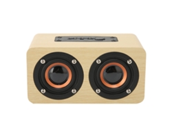 Altavoz de escritorio retro con micrófono integrado, MP3 TF/USB/AUX, se conecta a teléfonos móviles y PC, acabado en madera amarilla | Sin marca