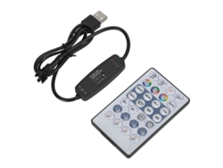 Controlador inalámbrico Bluetooth para tiras LED RGB 2026 con control remoto, modo música y conexión USB para tiras de luz de 5 V.