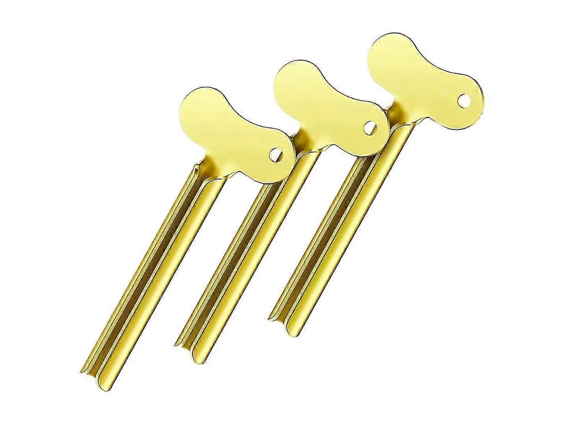 Exprimidor de pasta de dientes metálico Rosewell (paquete de 3) (dorado)