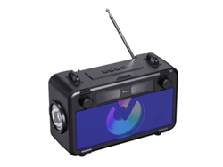 Radio portátil solar recargable con Bluetooth 5.3, altavoz con linterna LED, tarjeta TF, reproductor de música USB Mdug (azul)