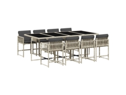 Maison Exclusive - Set Comedor De Jardín 9 Pzas Cojines Ratán Sintético Gris Claro