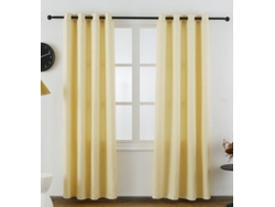Cortina de tela delicada con estampado de ondas beige 140 x 260 cm - Individual