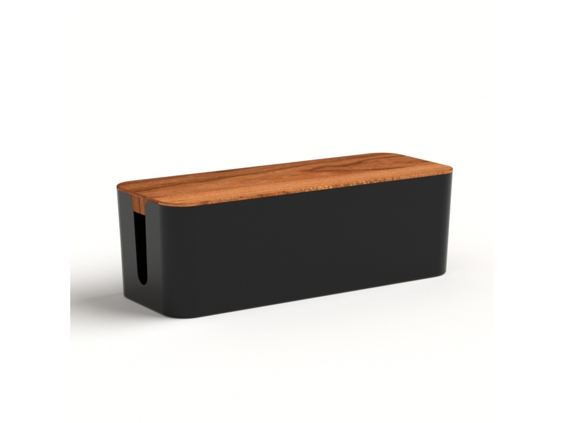 Eleve su espacio, organizador de alambre oculto, estilo madera para el hogar y la oficina, 40 cm x 15 cm x 13 cm, patas de goma antideslizantes, Mater