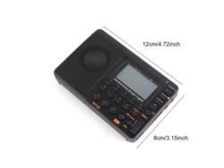Radio FM portátil con pantalla de 2 pulgadas y altavoz estéreo de 3 W