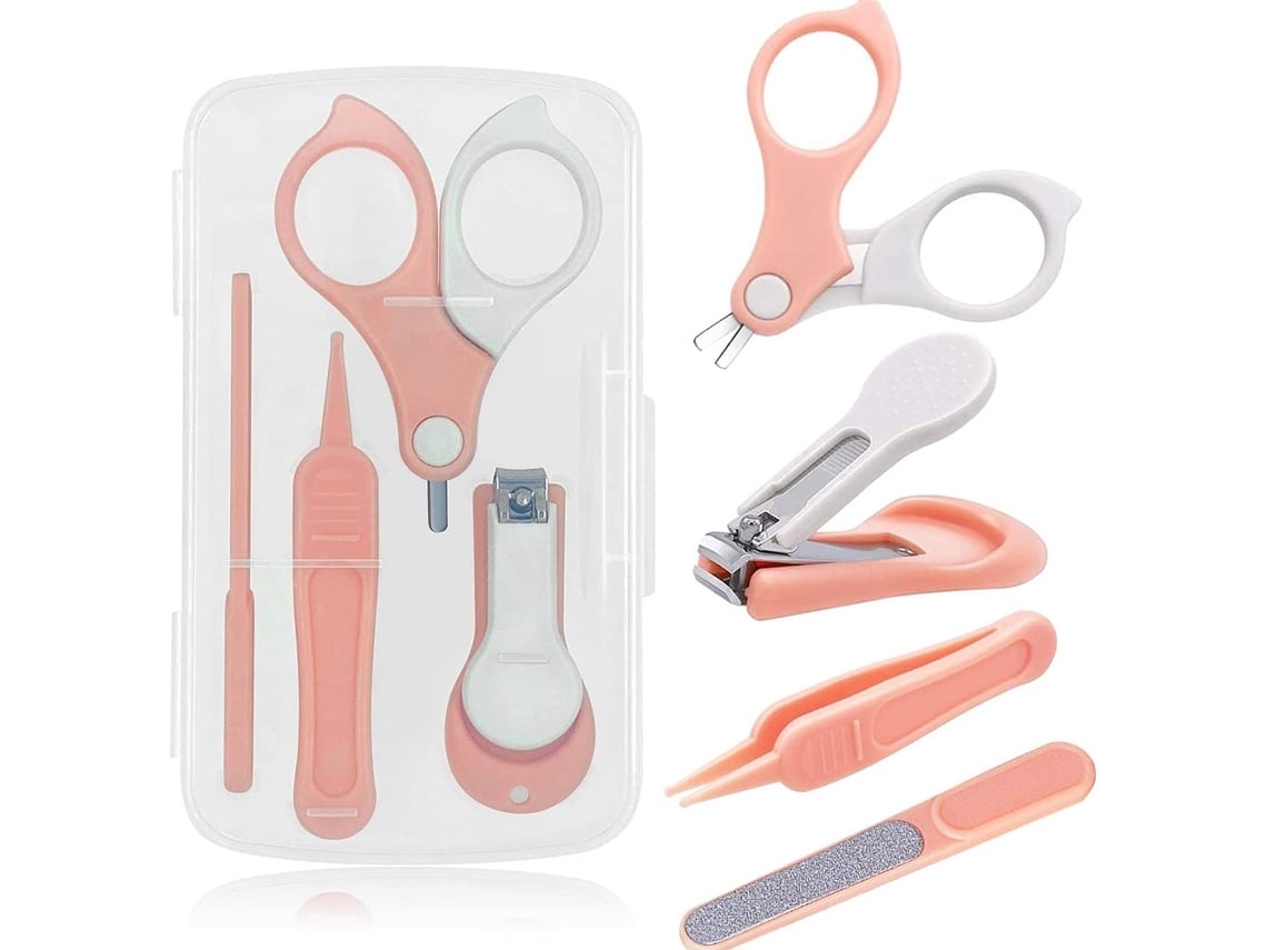 Kit de cortaúñas para bebé en rosa y gris*