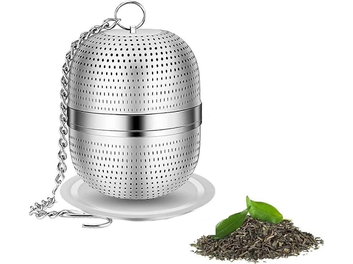 Infusor De Té De Acero Inoxidable 304 Con Malla Ultra Fina Y Plato Para Goteo Para Té Suelo Hierbas Y Especias