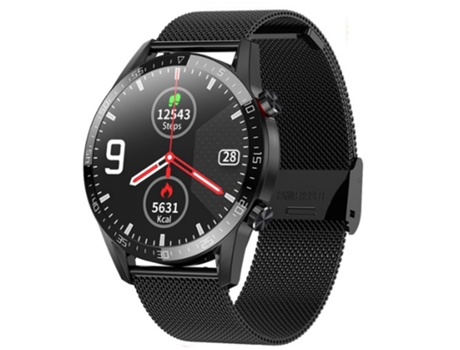 Bracelete Metal preto (Faz e recebe chamadas telefónicas Recebe mensagens) LEMFO