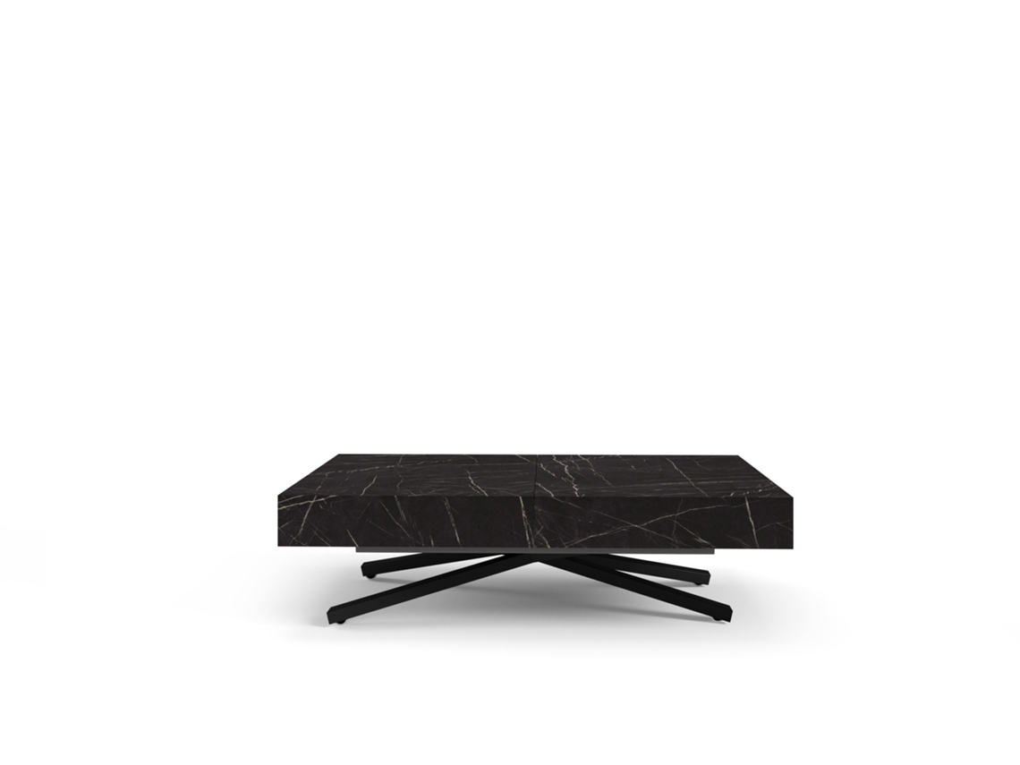 Mesa De Centro FURNLUX Premium Sanna X (Negro, Madera Contrachapada - 80X200X80 Cm)
