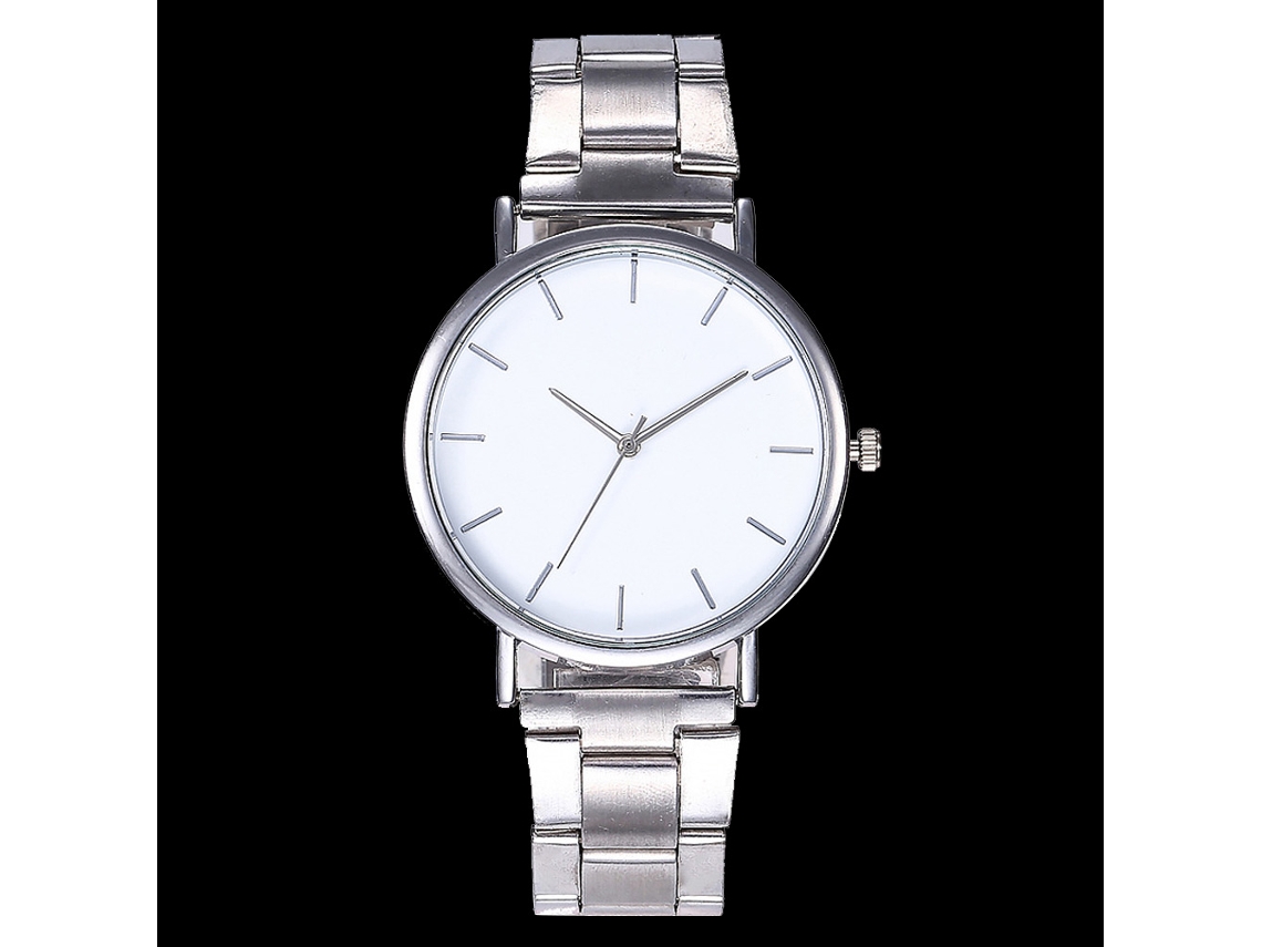 Reloj De Pulsera Analógico De Cuarzo Con Esfera Redonda (plateado)