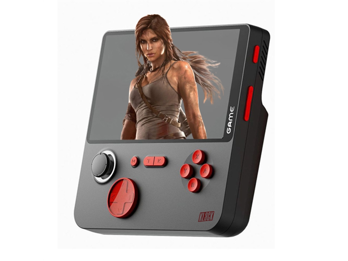 Consola retro Klack E5 de 5 pulgadas con pantalla IPS HD y 21 000 juegos clásicos, joystick de alta precisión, salida MicroHDMI, OTG.