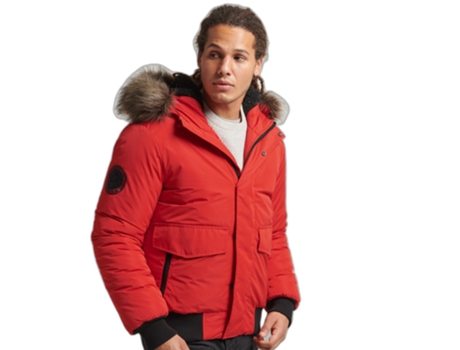 Abrigo para Hombre SUPERDRY (Poliéster - XL - Rojo)