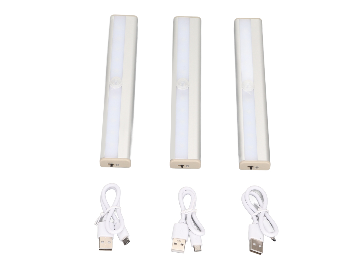 Yncm2026-3 Piezas Luces Led Con Sensor De Movimiento Inalámbricas Recargables Usb Automáticas Para Armarios Y Gabinetes