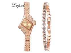 Reloj De Pulsera De Cuarzo Para Mujer Con Delicada Pulsera De Oro Rosa.