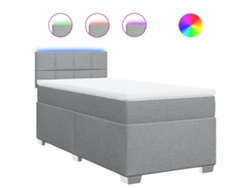 Maison Exclusive - Cama Box Spring Con Colchón Tela Gris Claro 80x200 Cm