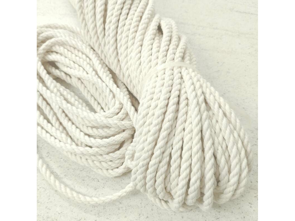 Cordón de algodón trenzado para macramé, 2 m-8 mm, 1 m/2 m/3 m/4 m/5 m, para manualidades, cordón beige natural, bricolaje, accesorios de boda, prefabricado