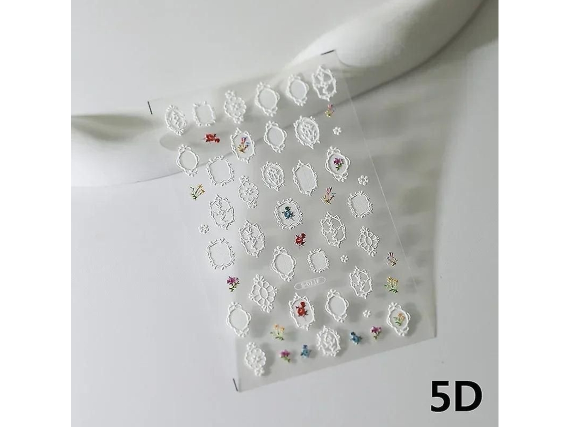 Pegatina Para Uñas Con Diseño De Copo De Nieve Navideño, Autoadhesiva, En Relieve 5d Y Cortada Con Láser, En 3d.