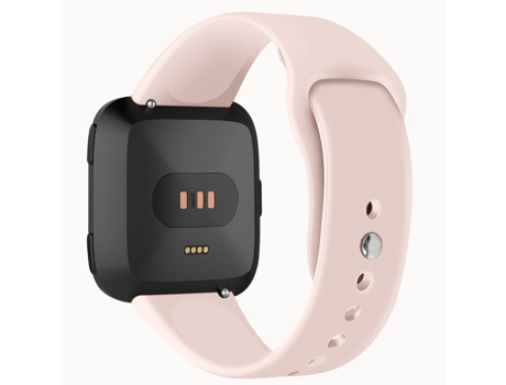 Correa de reloj inteligente para Fitbit Versa 2 / Fitbit Versa / Fitbit Versa Lite Silicona de color sólido, Talla: S (Rosa arena)