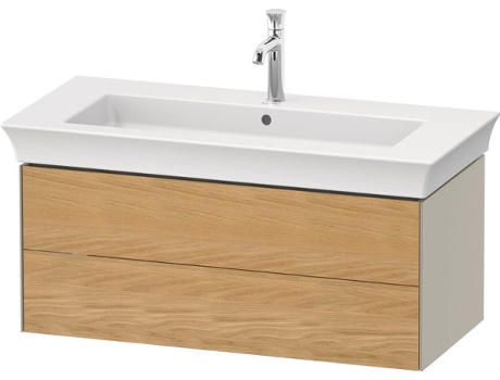 DURAVIT White Tulip, mueble de baño colgado en la pared, ancho 984 x fondo 458mm, con 2 cajones, con tecnología tip-on, WT43420