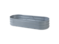 Huerto urbano alto Alfedena ovalado de acero 129x50x25 cm - Antracite CASA.PRO
