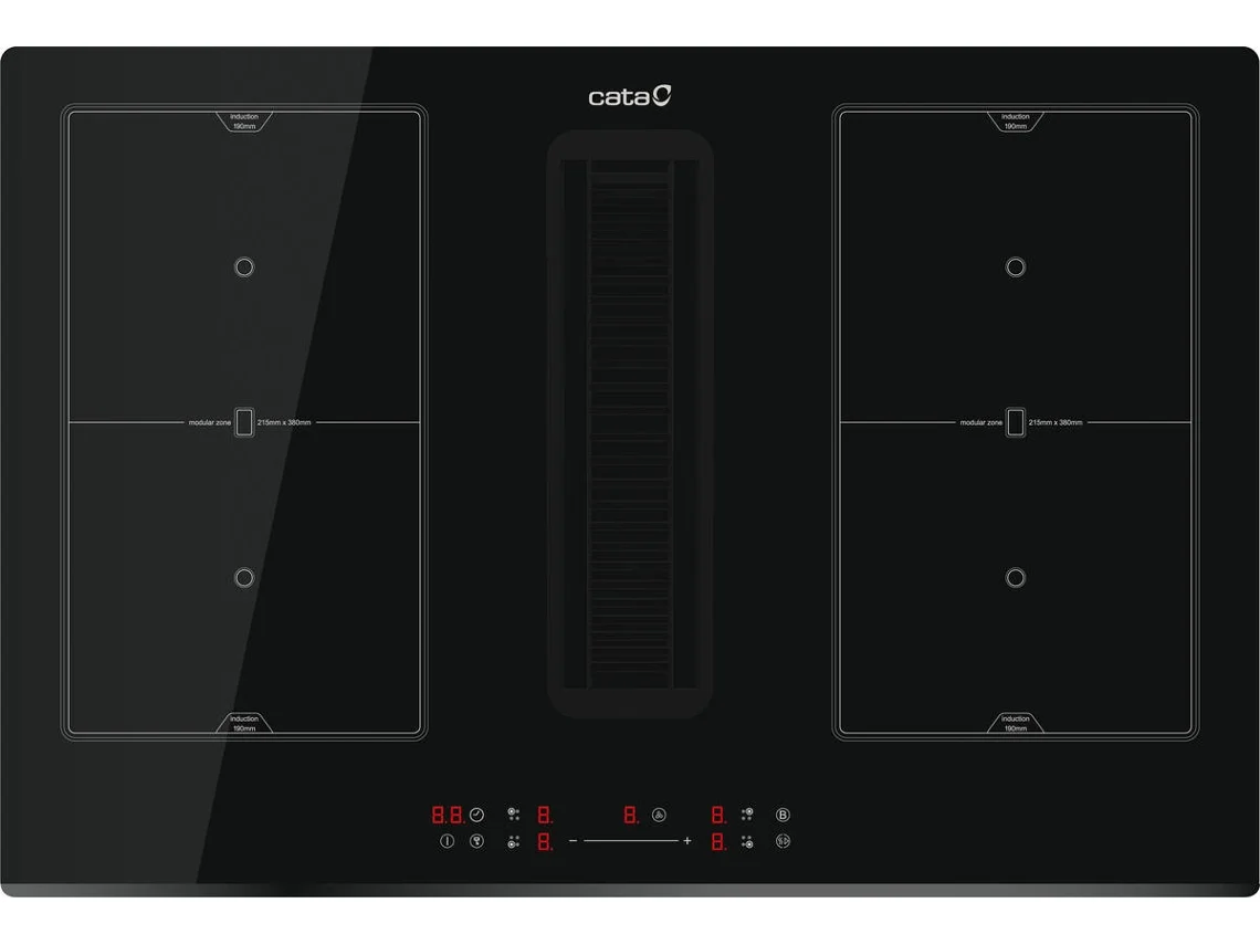 Placa de Indução com Exaustor CATA IAS 7024 (Elétrica - 77 cm - Preto)
