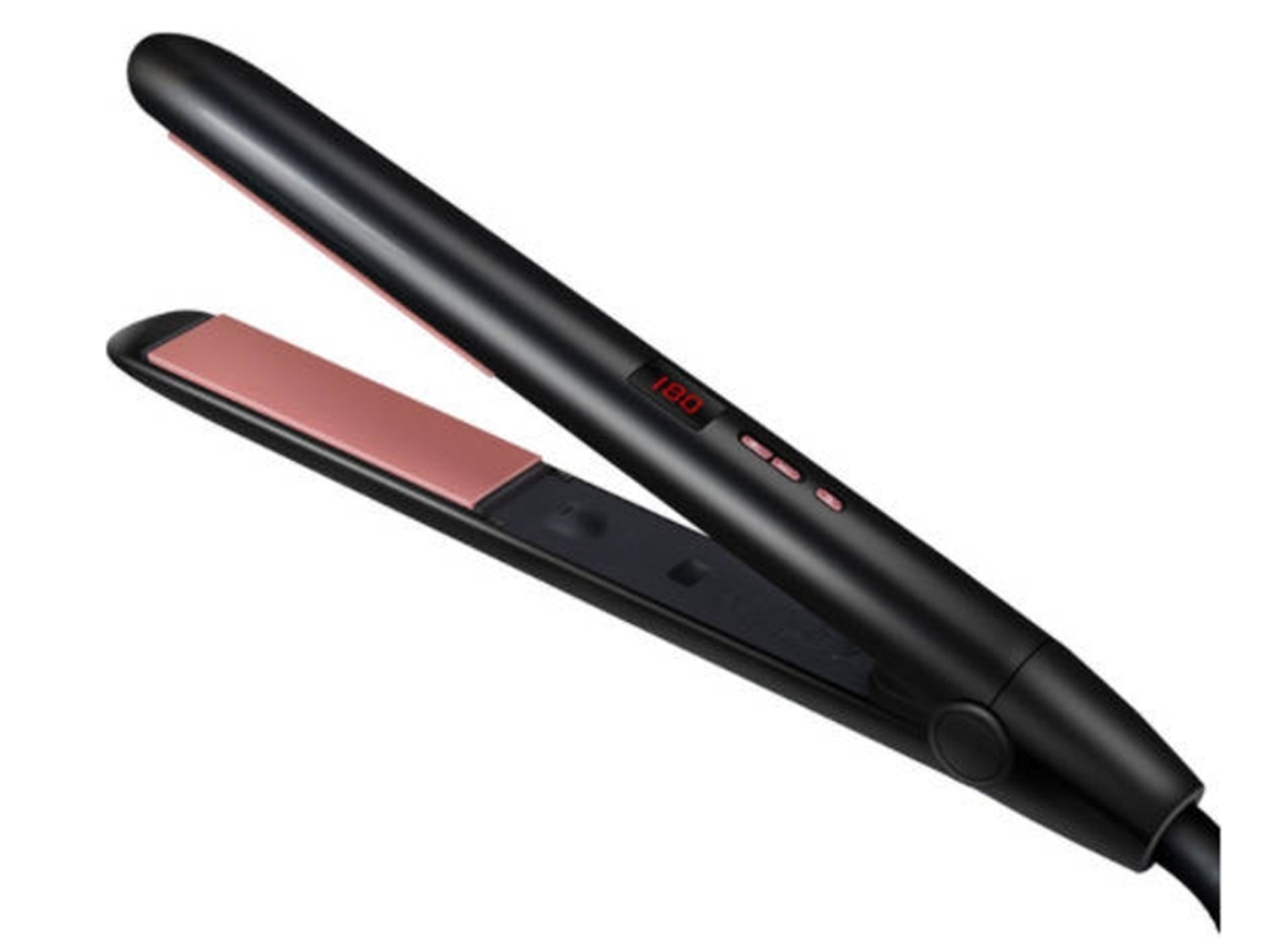Plancha de Pelo Profesional 2 en 1 Plancha de Pelo Digital y Placa Cerámica Temperatura Regulablenegro YEMAESRE