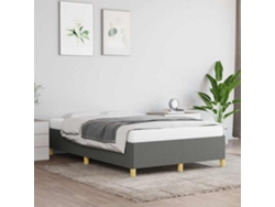 Estructura De Cama Sin Colchón Tela Gris Oscuro 120x190 Cm