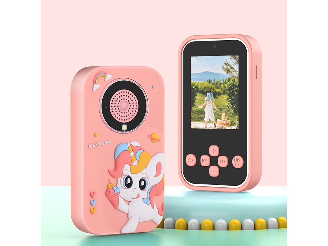 Cámara digital para niños de 1080p, pantalla de 2,4 pulgadas, cámara multifunción de doble lente Digitallab (Pink Pony)