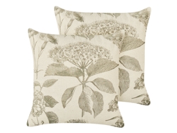 Juego de cojines decorativos BELIANI Rosemary de Algodón Beige 45x45x10