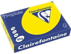 Papel CLAIREFONTAINE Copia, láser y chorro de tinta Trophée A4 80 gsm (500 Hojas - Amarillo Fluorescente)