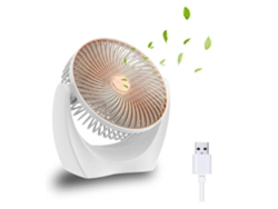Ventilador USB Ventilador de escritorio USB Fuerte flujo de aire y funcionamiento silencioso Velocidad de enfriamiento portátil ajustable Oro USHION