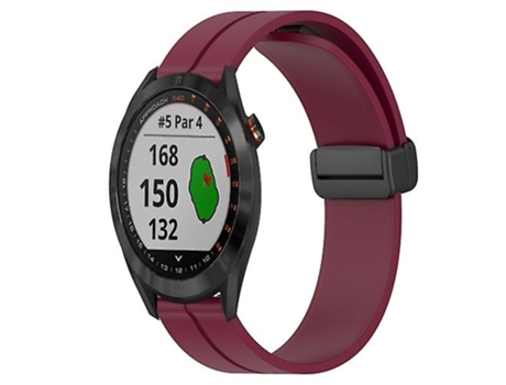 Correa De Reloj Inteligente Para Garmin Approach S40, 20 Mm, Color Sólido, Cierre Magnético, Correa De Silicona, Color Rojo Vino VENISYMLIS