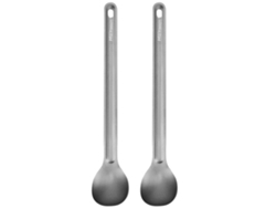 2 Cucharas Largas De Titanio Ligeras Para Acampar, Hacer Senderismo, Picnics Y Actividades Al Aire Libre.