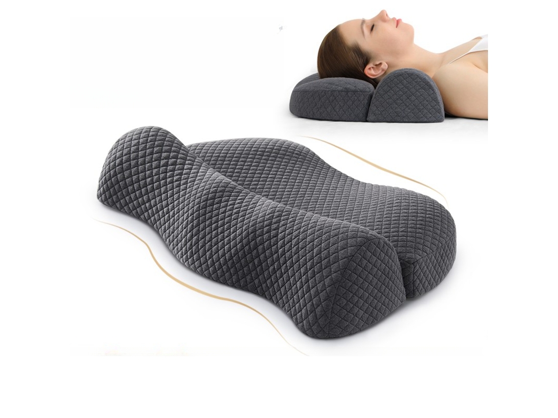 Almohada Cervical Ergonómica De Espuma Viscoelástica Transpirable Para Aliviar El Dolor De Cuello (gris) Cuich