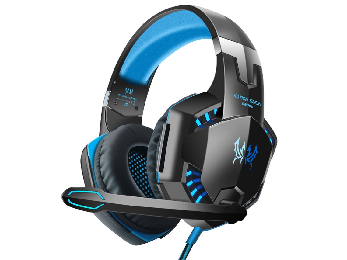 Auriculares para juegos G2000: disfrute de un audio inmersivo con micrófono con cancelación de ruido, luces LED y orejeras suaves con memoria Vayotoy
