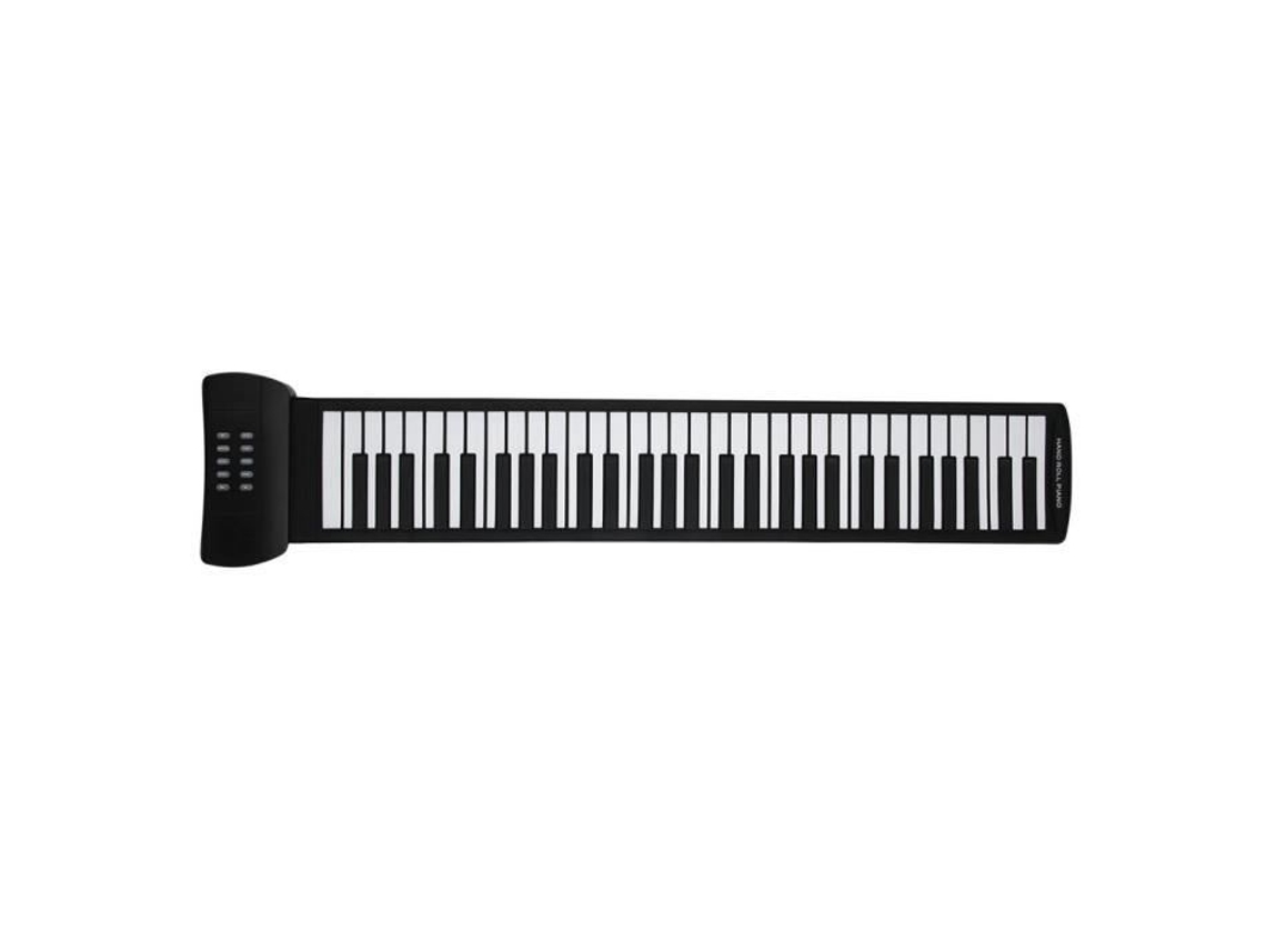 Rolling Piano Dobrável Silicone Recarregável Teclado Elétrico Instrumento Musical 61 Teclas Rolling Piano