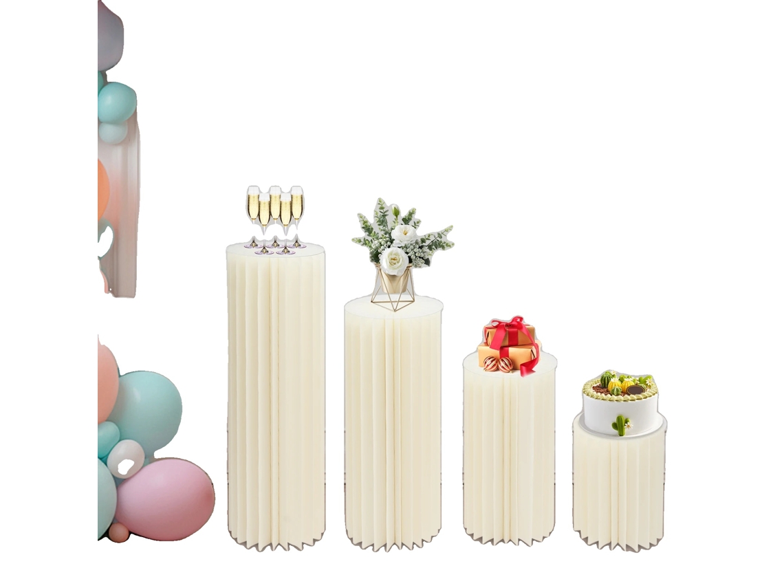Juego de soporte cilíndrico plegable, elegante diseño blanco, alta capacidad de carga, versátiles variaciones de tamaño OEM