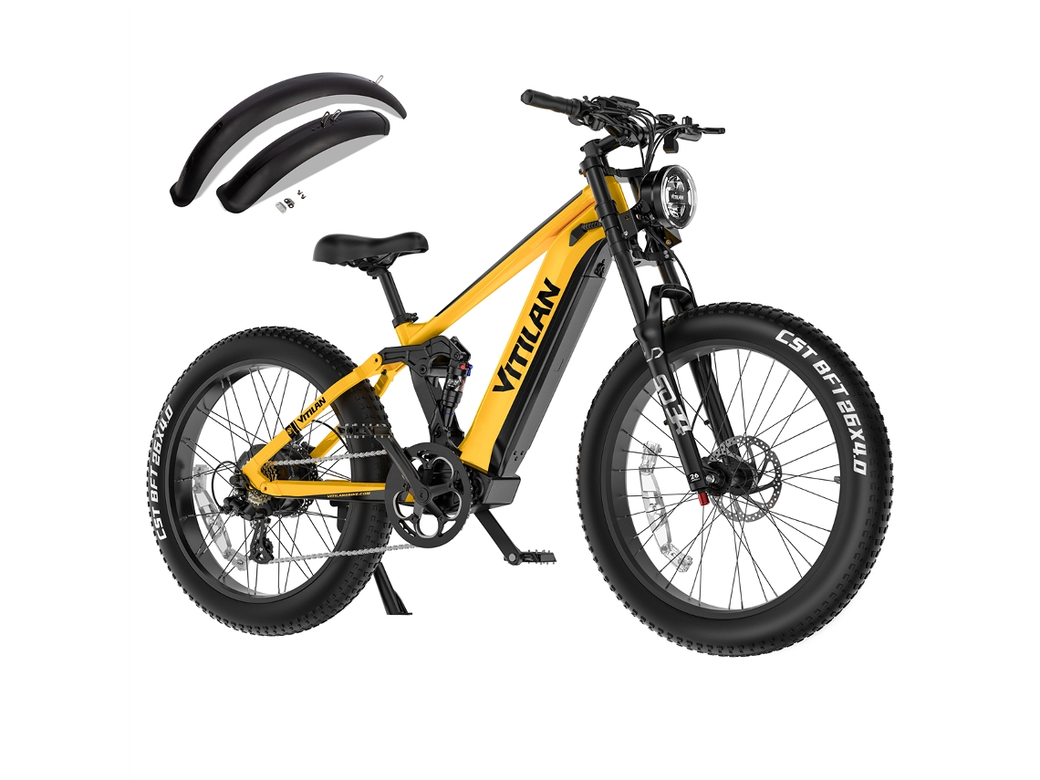 Bicicleta de montaña eléctrica Vitilan T7 Pro, ruedas de 26", batería extraíble de 52V 20Ah.