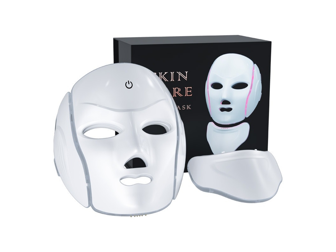 Máscara de belleza facial con LED de siete colores, dispositivo para el cuidado y rejuvenecimiento de la piel.