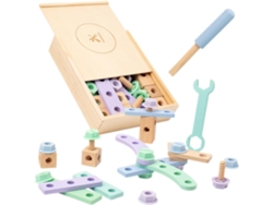 Juego de herramientas de madera para niños, kit de construcción educativo, tamaño compacto. CHABERLU