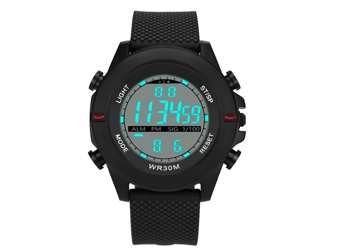 Reloj Electrónico Deportivo Con Correa De Silicona Y Pantalla Led Rojo