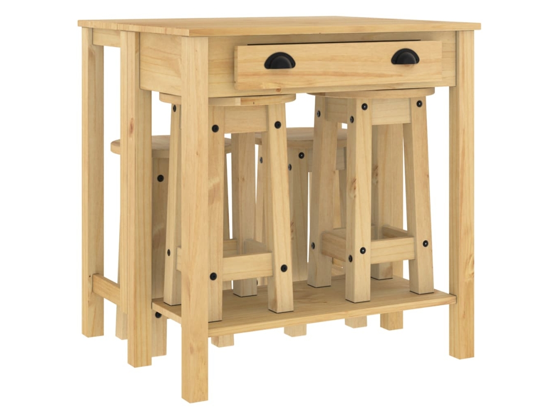 Maison Exclusive - Set De Bar 5 Piezas Madera Maciza De Pino