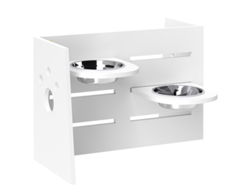 Comedero Ajustable De 3 Niveles Con Tapete Blanco.