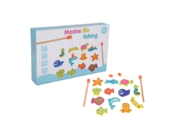 Juguete Educativo Magnético De Pesca Con Organismos Marinos De Madera Para Niños.