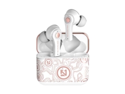Auriculares inalámbricos Bluetooth con sonido Hi-Fi de alta calidad, color blanco.