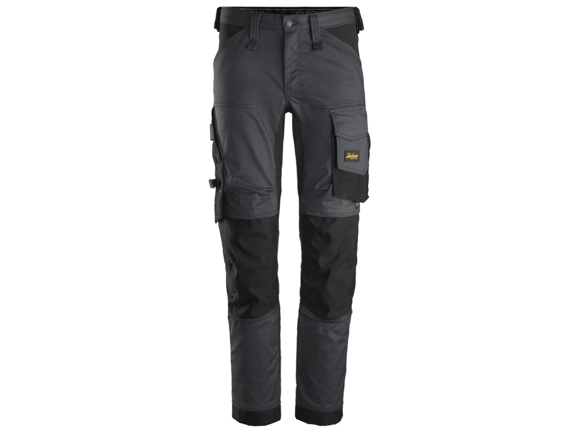 SNICKERS WORKWEAR-63415804046-Pantalones elásticos AllroundWork Gris Acero-Negro talla 46
