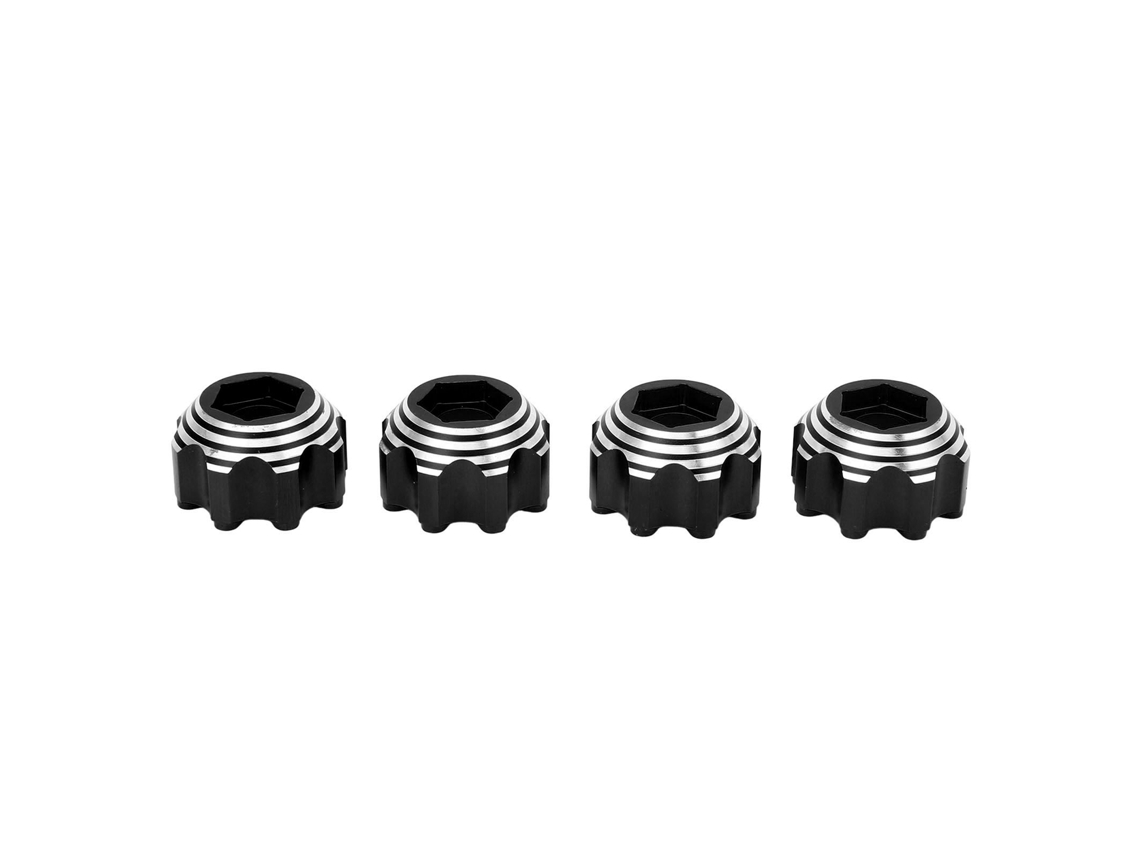 adaptadores hexagonales de 8x32 a 17 mm para ruedas de 3,8 pulgadas de coches eléctricos y camiones, aluminio negro.