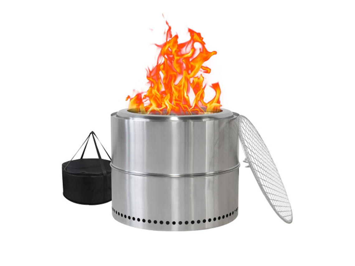 Brasero De Leña, Brasero Para Barbacoa, Brasero Portátil De Acero Inoxidable Para Exteriores (con Cenicero)