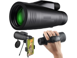 Telescopio monocular 12x50 HD Bak4 Prism FMC para senderismo, observación de aves, acampada, viajes, color negro Yizhood