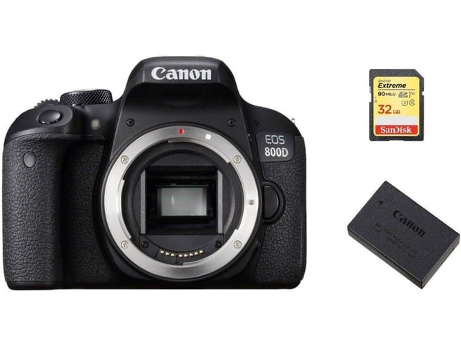 Kit Cámara Réflex CANON EOS 800D + SD de 32GB + LP-E17
