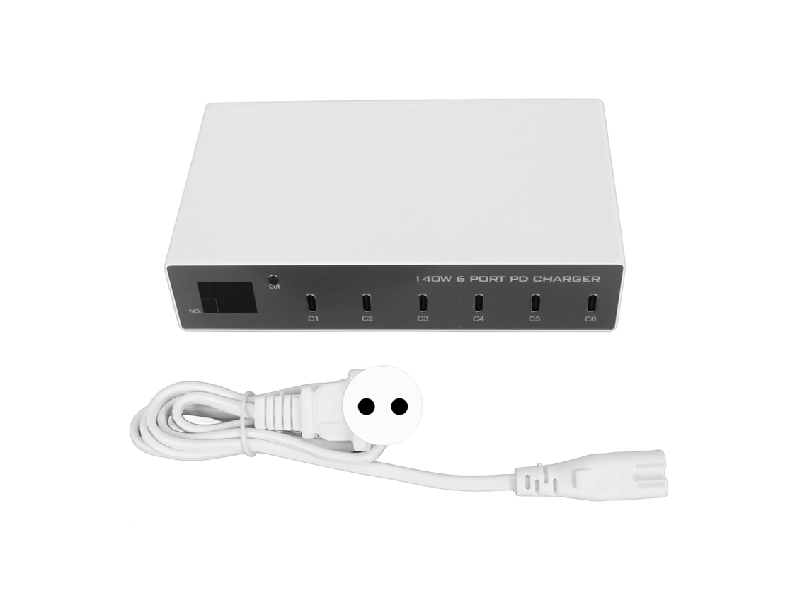 Cargador EOOCOO (carga rápida de 140 W, 6 puertos inteligentes)